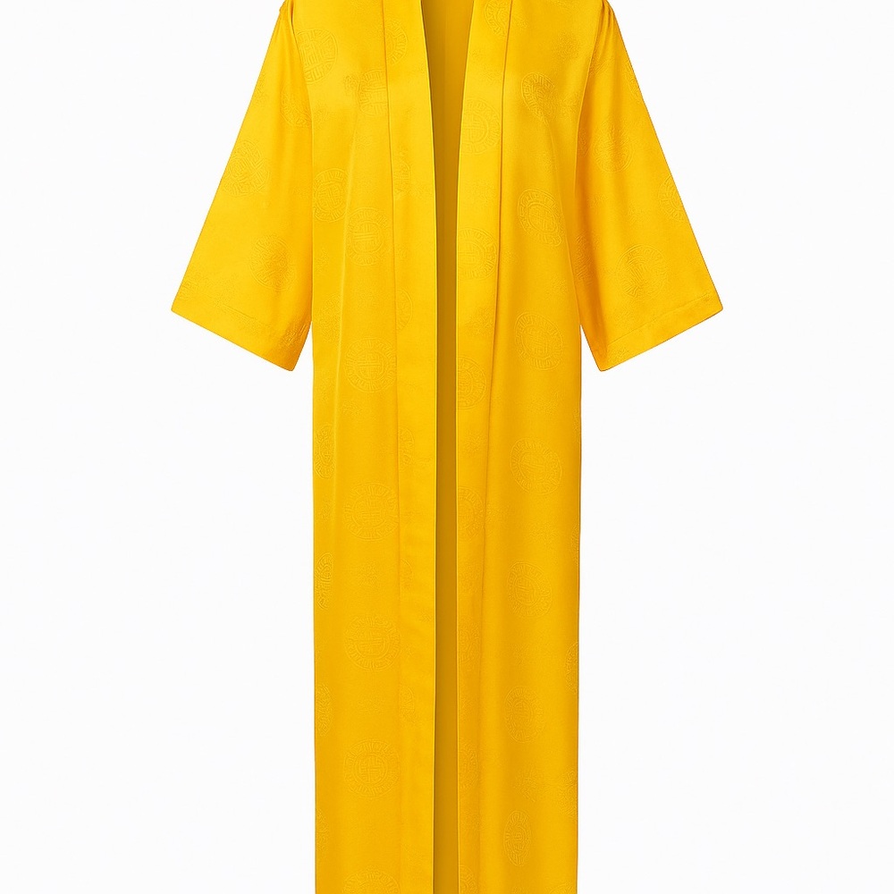Elegant Yellow Kimono Robe